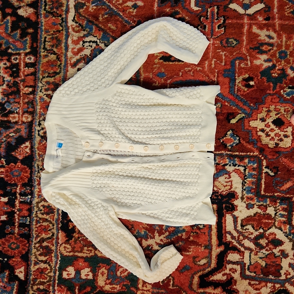 Sparrow intricately detailed lightweight button up sweater